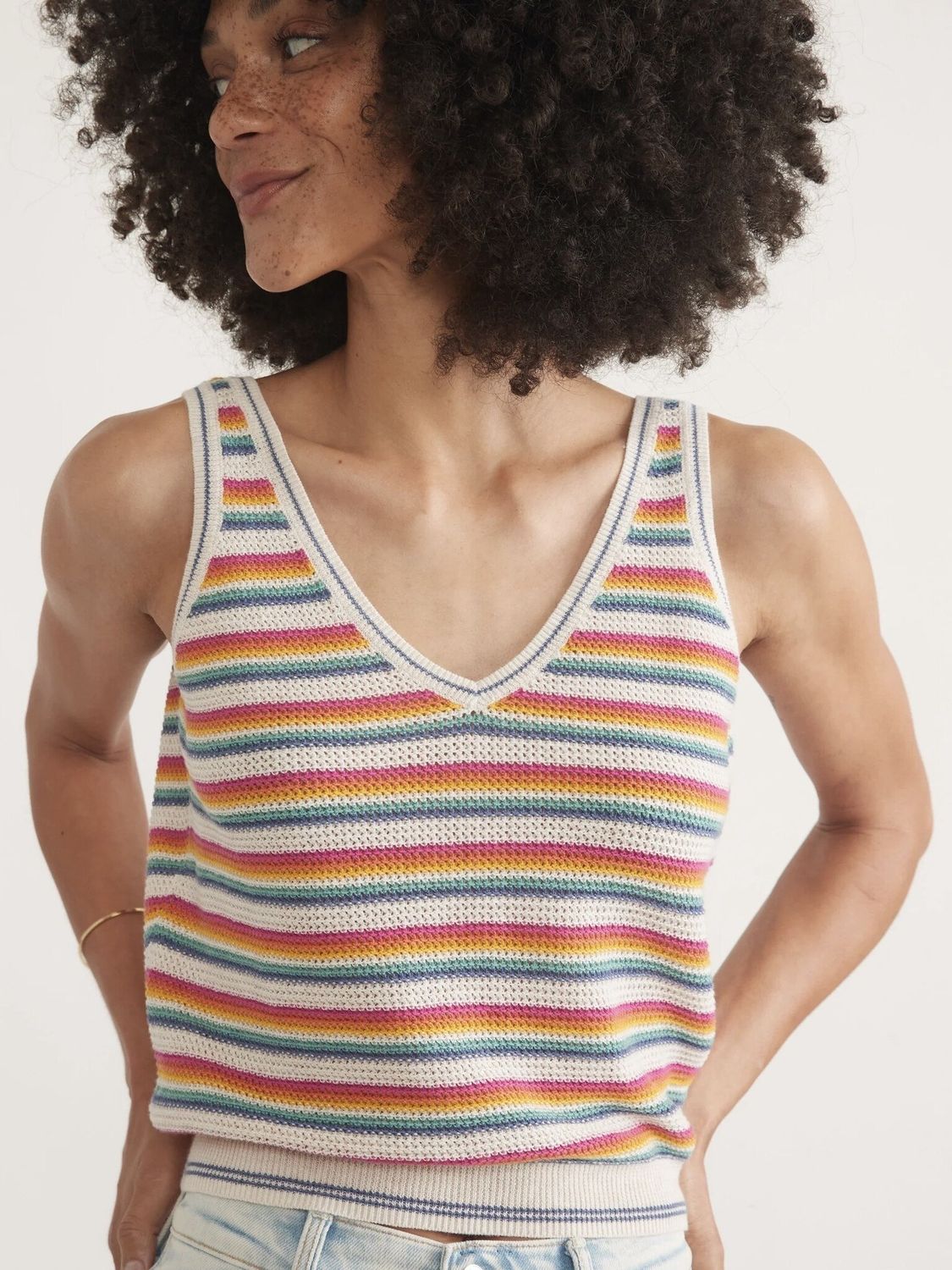 Finley Sweater Tank Bright Stripe