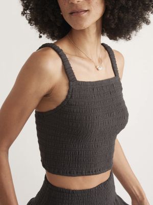 Lila Double Cloth Tank Faded Black