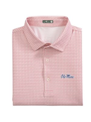 Ole Miss Script Tile Print Polo 