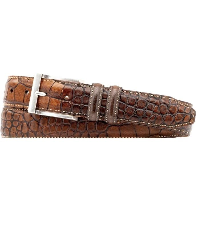 Bill Alligator-Grain Leather Belt 