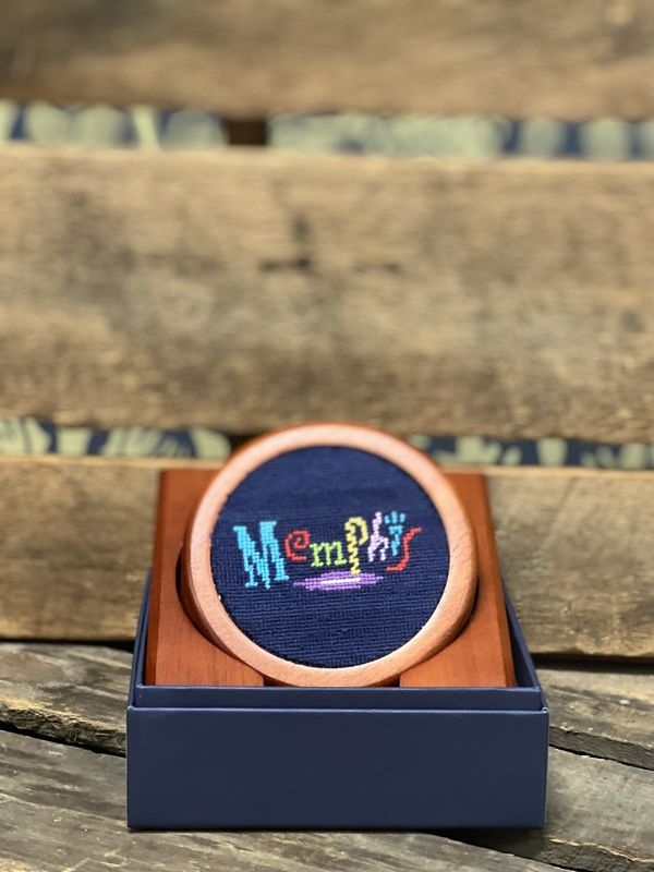 Memphis Neon Needlepoint Coasters