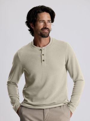 Men&#39;s Waffle Long Sleeve Henley
