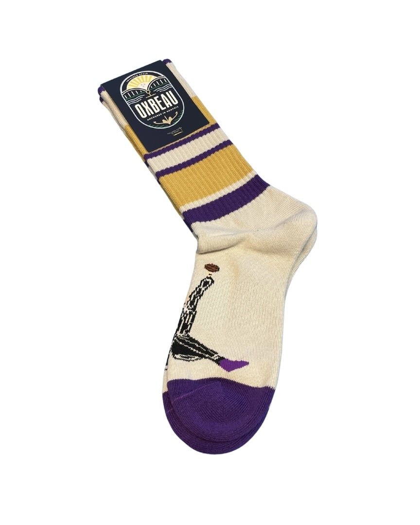 Air Brother Beige Stripe Casual Sock