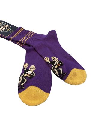 Brother Football Purple Stripe Casual Sock