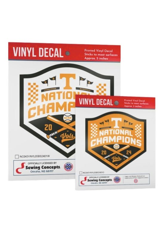 Tennessee National Champs 3&quot; Vinyl Decals