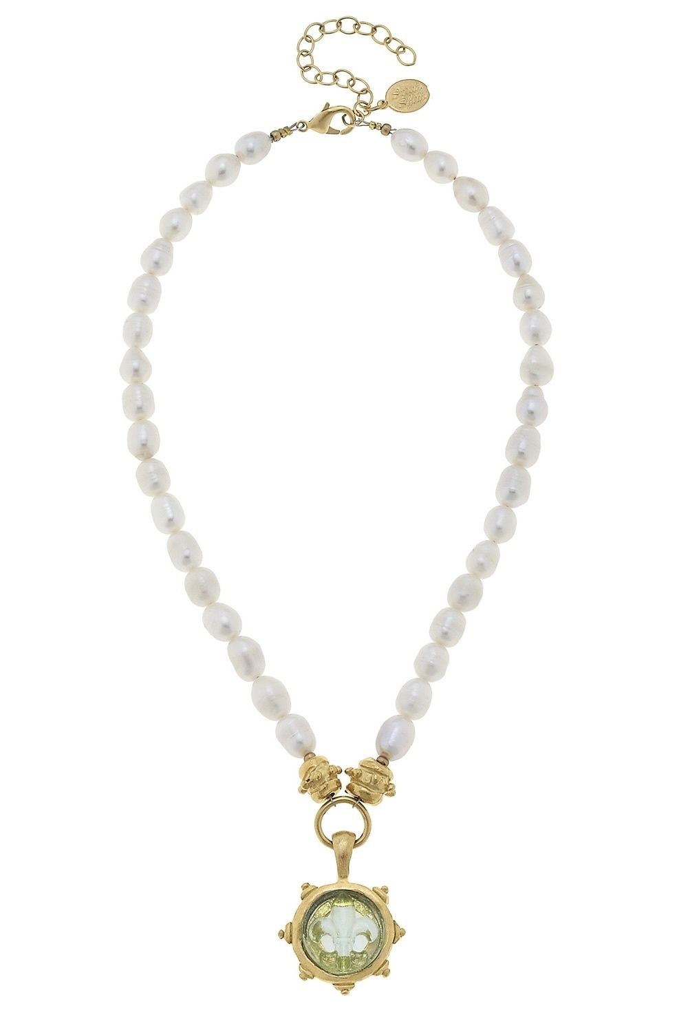 Venetian Fleur de Lis  Freshwater Pearl Necklace