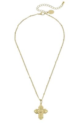 Gold Cross on Gold Chain Necklace
