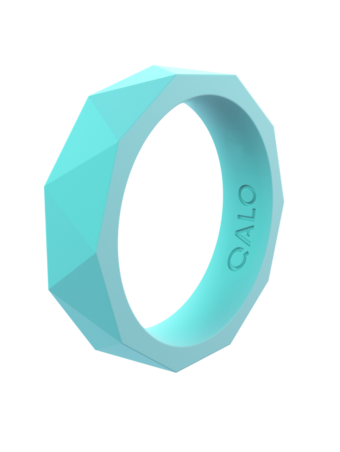 W Prism Silicone Ring, Color: Turquoise, Size: 5
