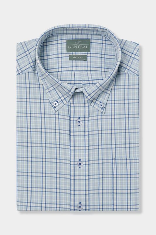 Fremont Plaid Softouch Performance Woven , Color: Adriatic, Size: S