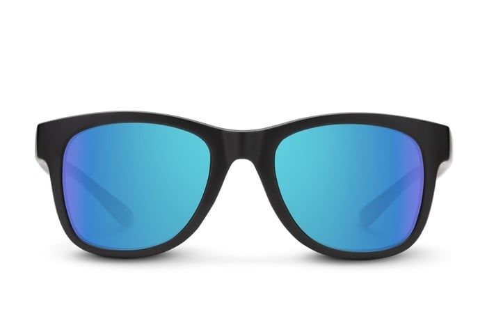Leeway Polarized Sunglasses, Color: Matte Black/Blue