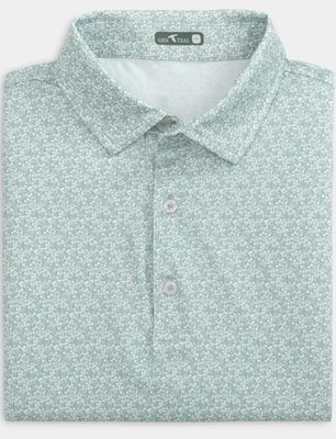 Plumeria Printed Performance Polo , Color: Green, Size: S