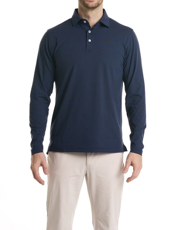 The Seaside Longsleeve Polo, Color: Beaufain Blue, Size: S