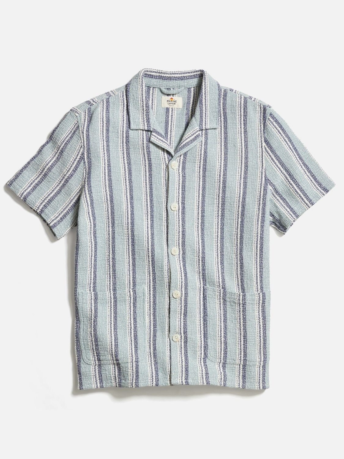 Archive SS Diego Camp Shirt, Color: Blue Stripe, Size: M