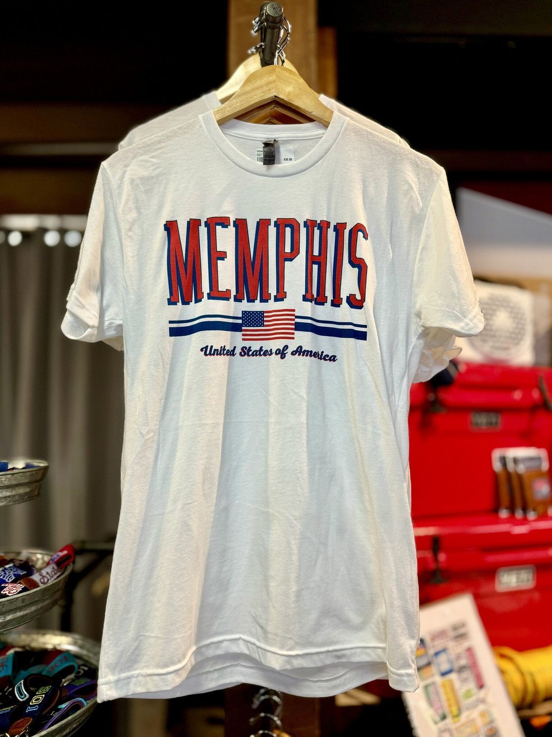 Memphis USA Banner Tee, Color: White, Size: XS