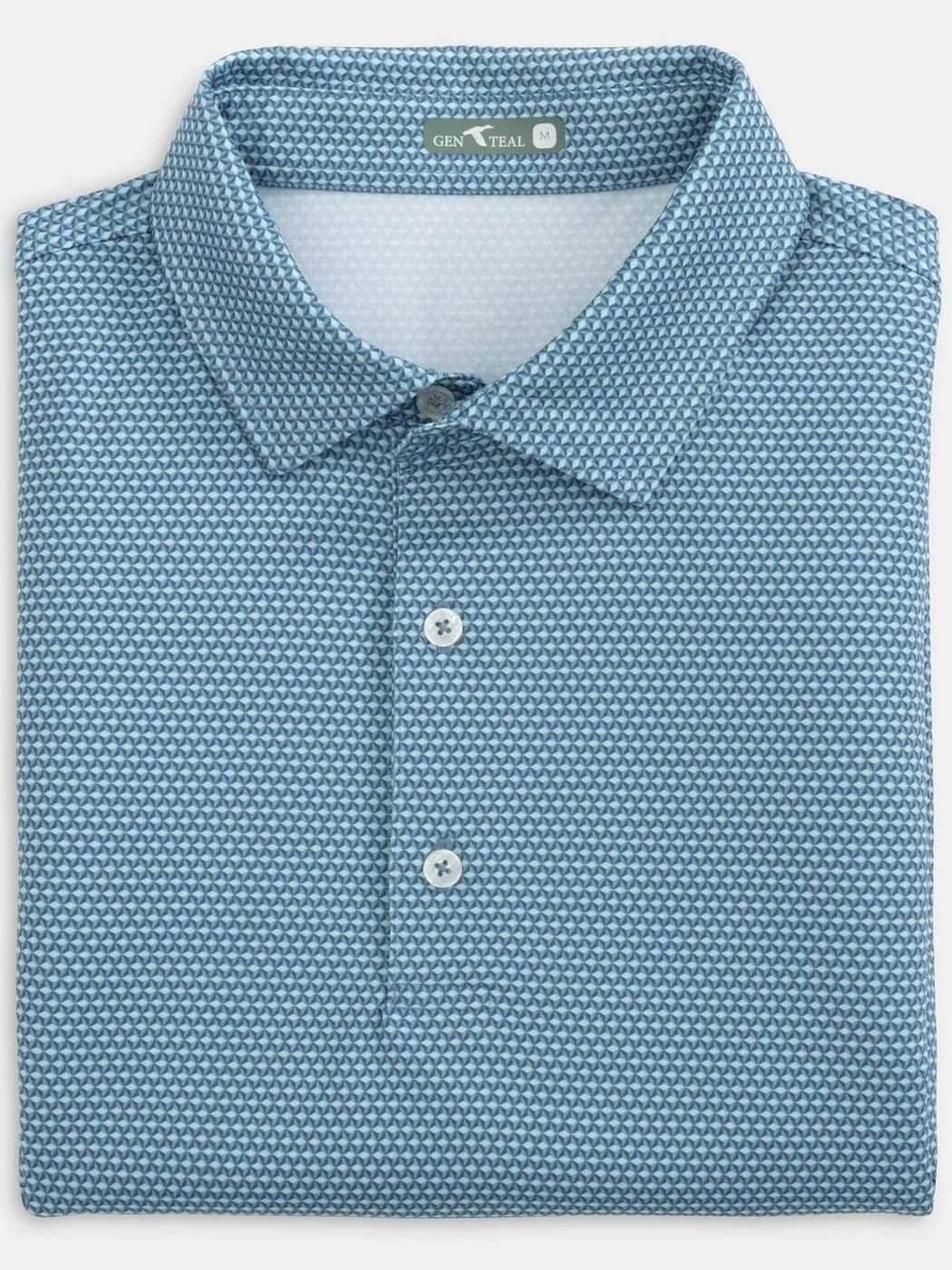 3D Cubes Printed Performance Polo, Color: Blue, Size: S