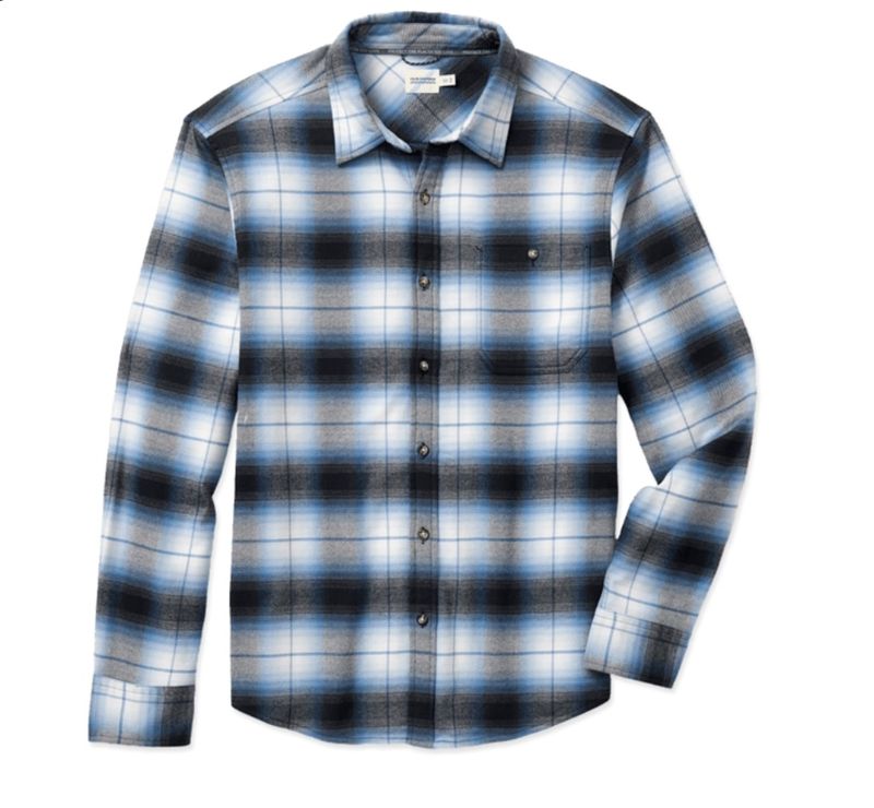 Seaside Lightweight Flannel, Color: Smooth Blue Plaid, Size: M