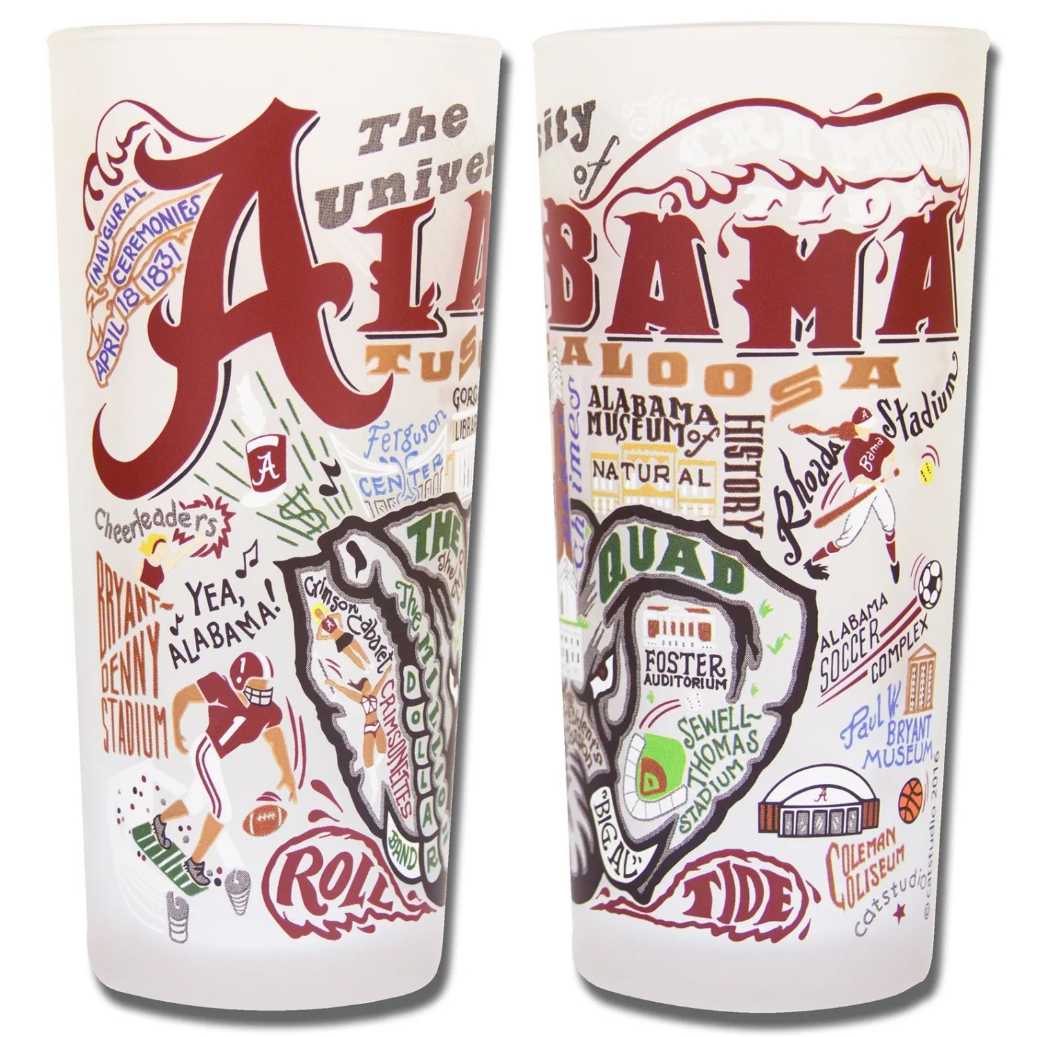University of Alabama Drinking Glasses