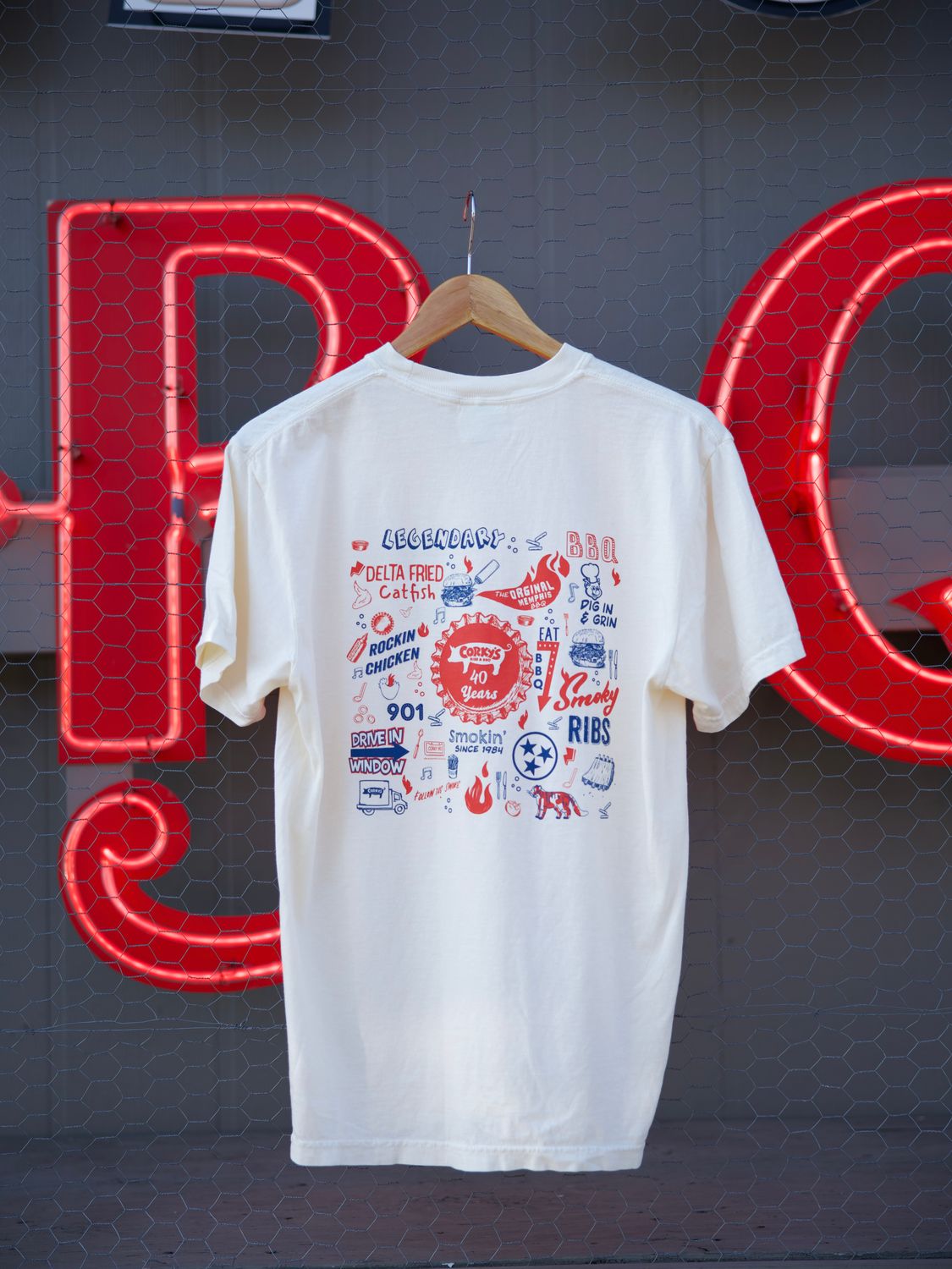 Corky&#39;s 40th Anniversary Tee, Color: Ivory, Size: L