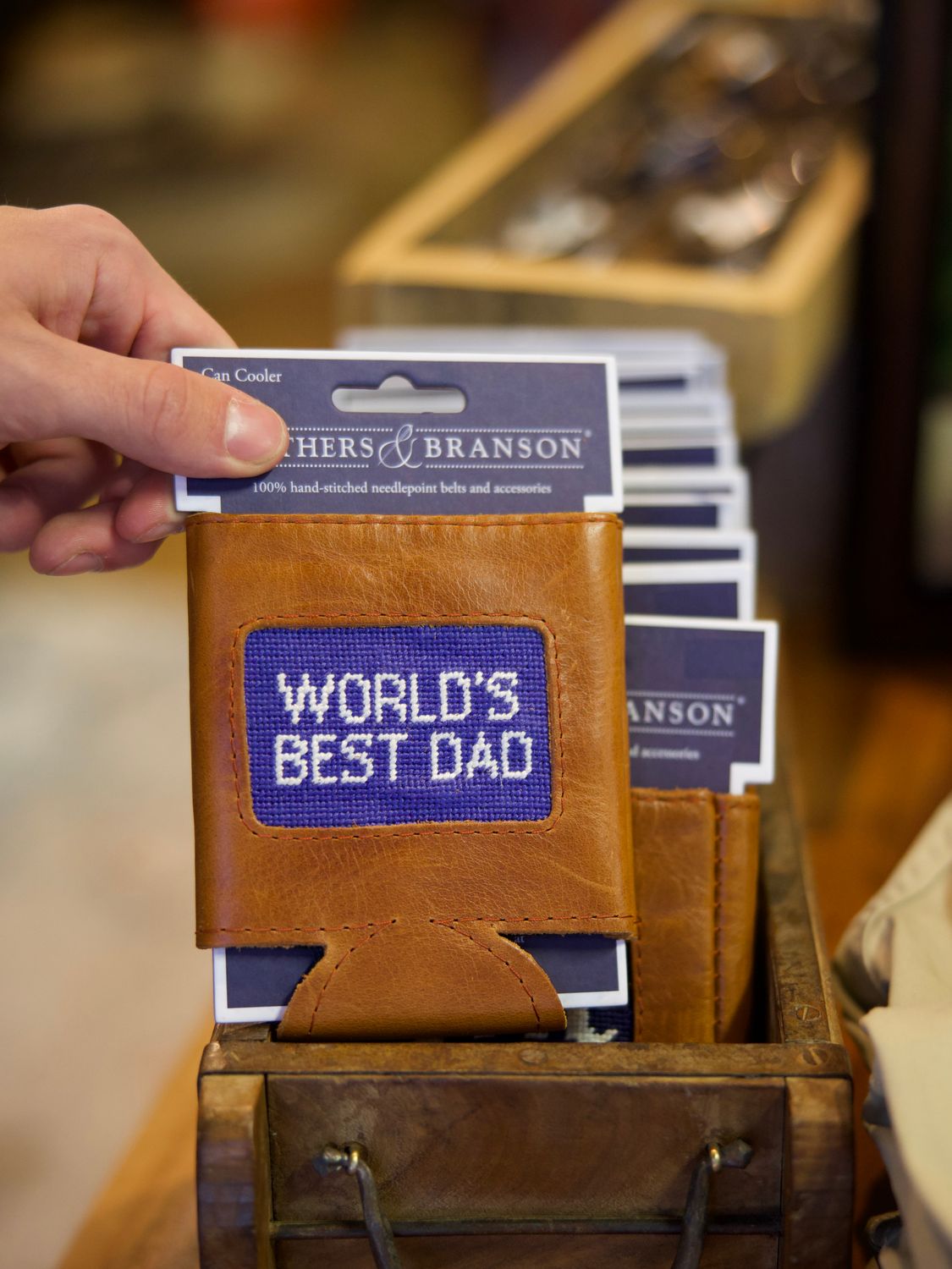 Worlds Best Dad Needlepoint Can Cooler