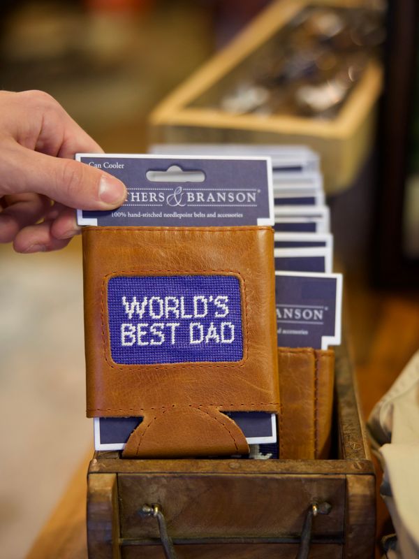 Worlds Best Dad Needlepoint Can Cooler