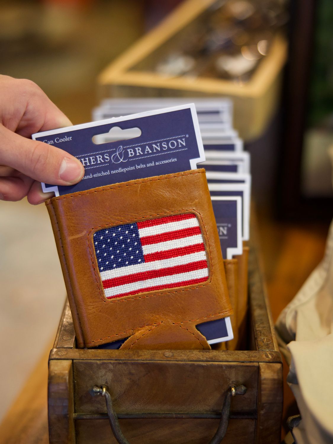 American Flag Needlepoint Can Cooler
