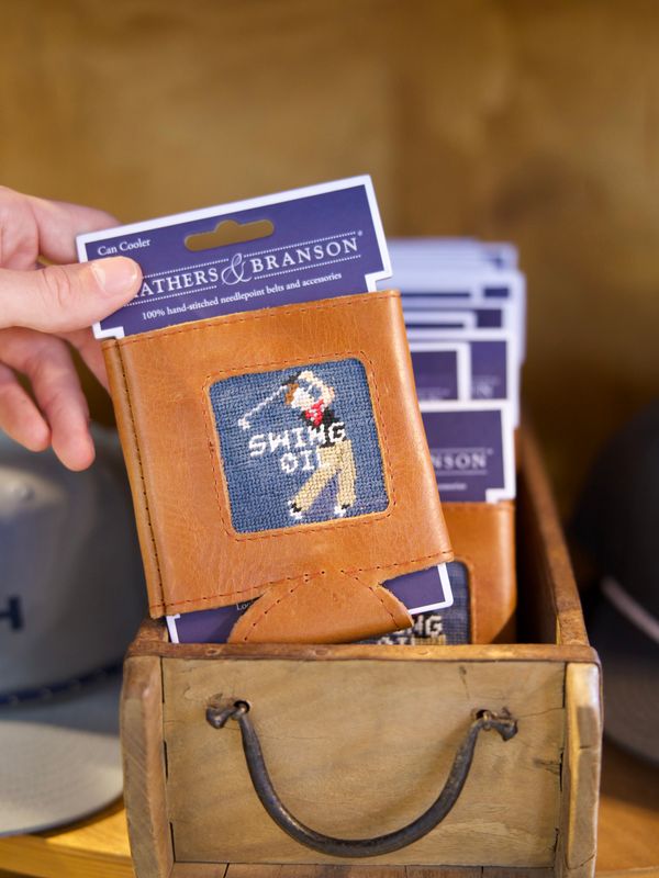 Swing Oil Needlepoint Can Cooler