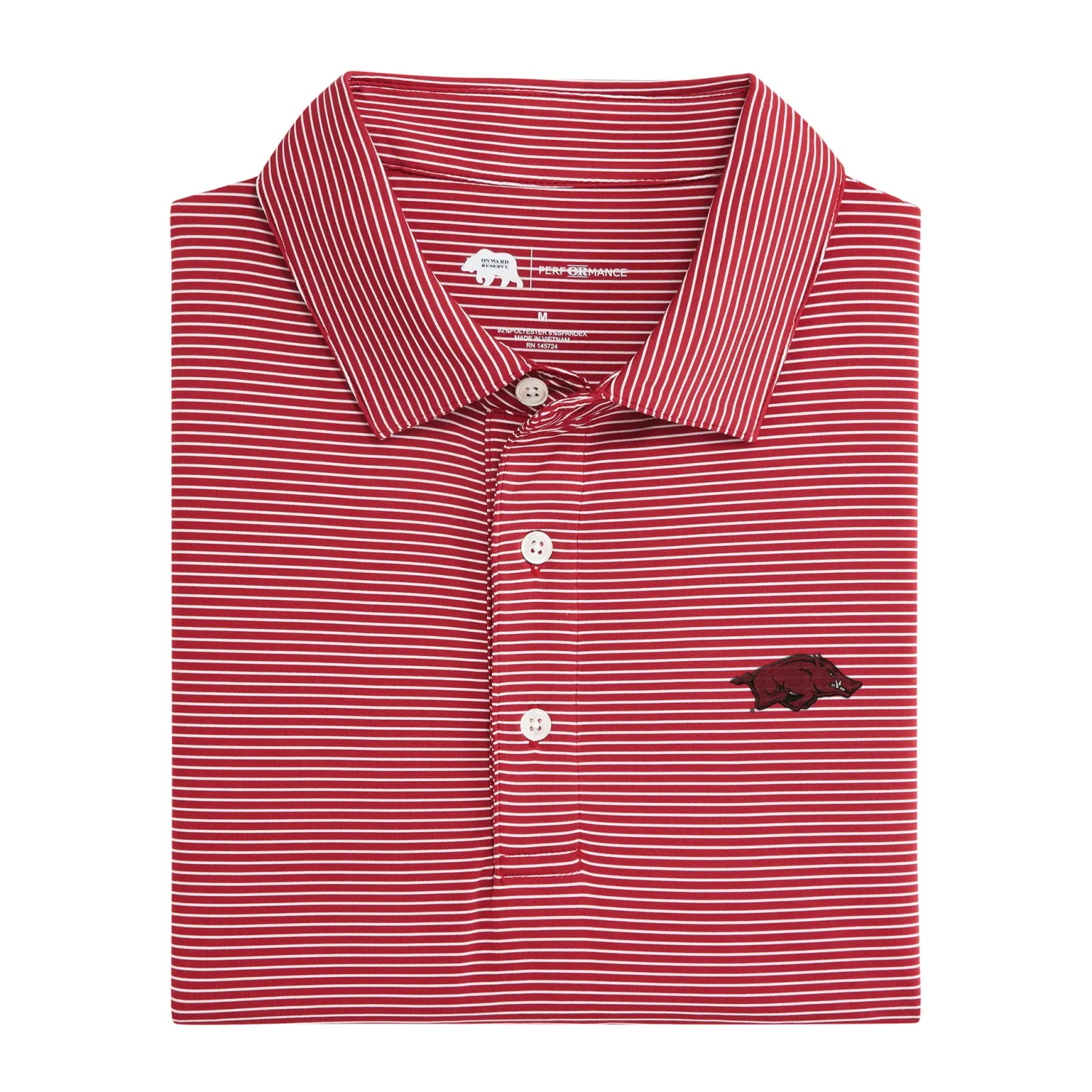 Arkansas Birdie Stripe Performance Polo