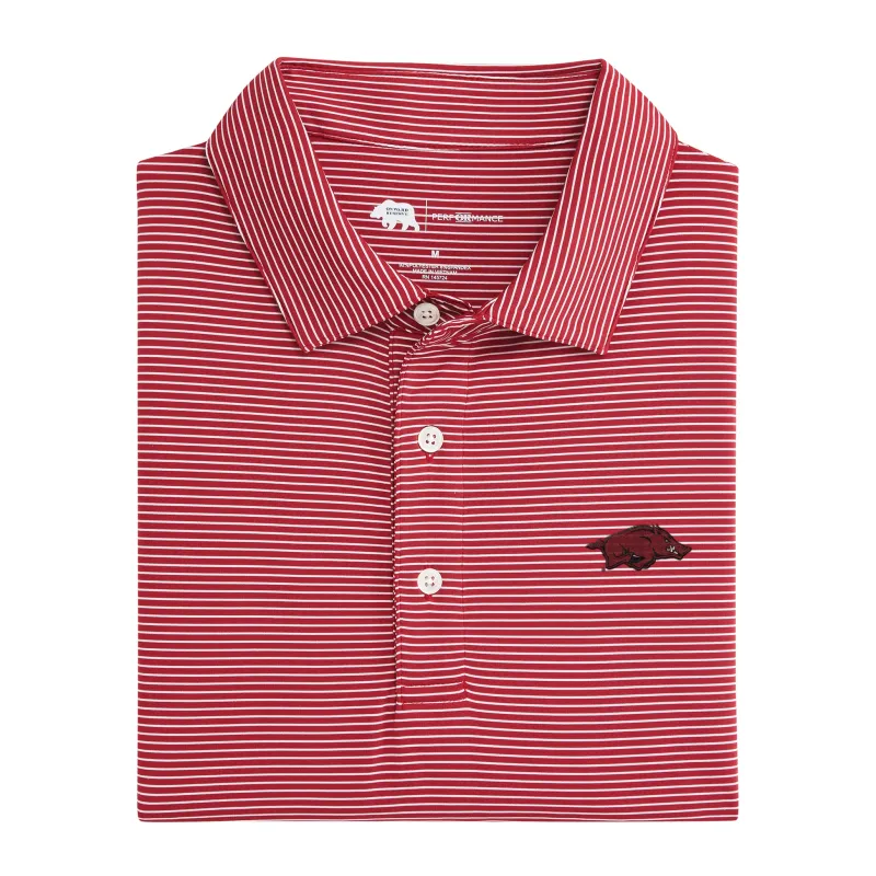 Arkansas Birdie Stripe Performance Polo