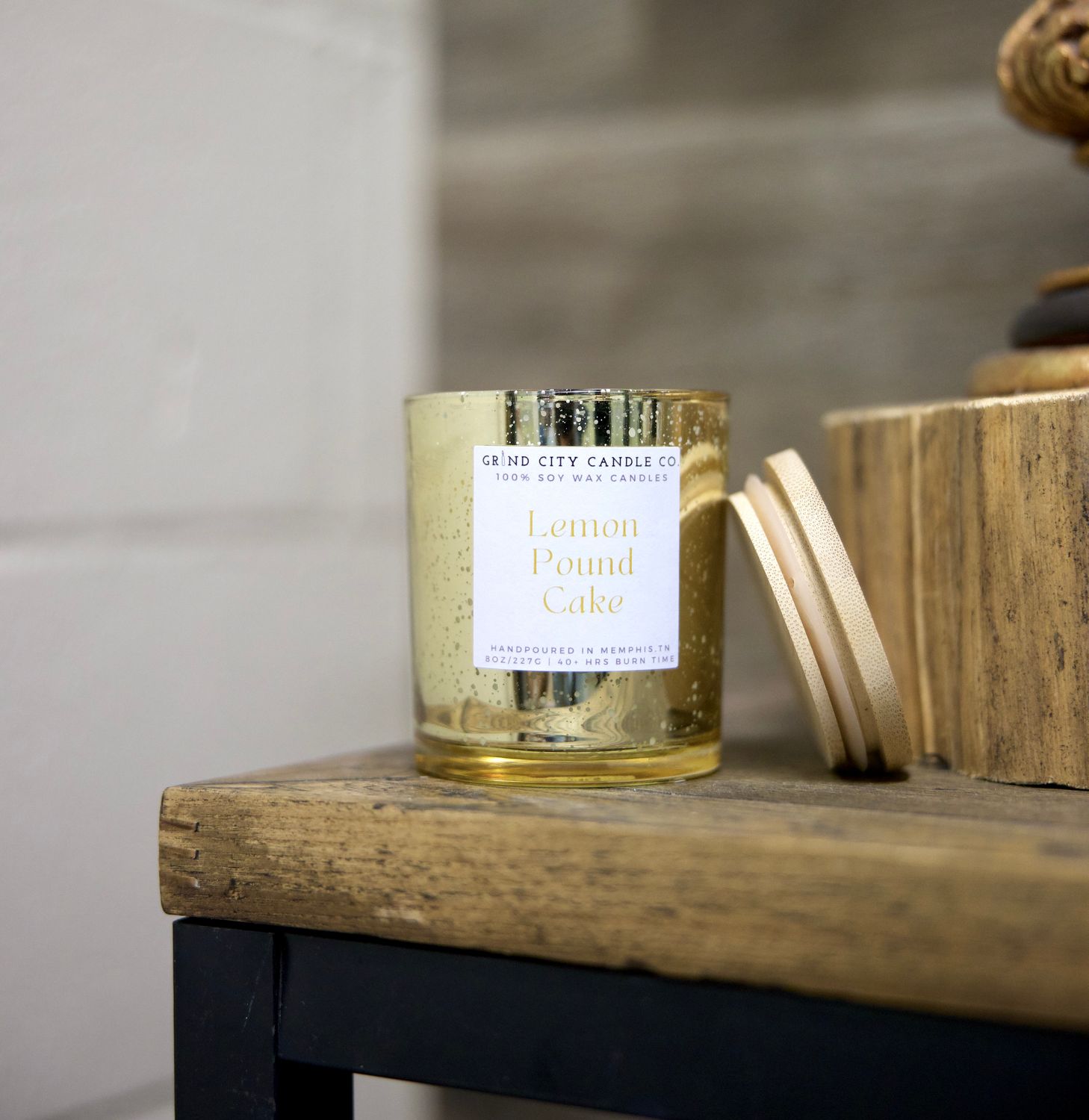 Grind City Candles 8oz, Fragrance: Lemon Pound Cake