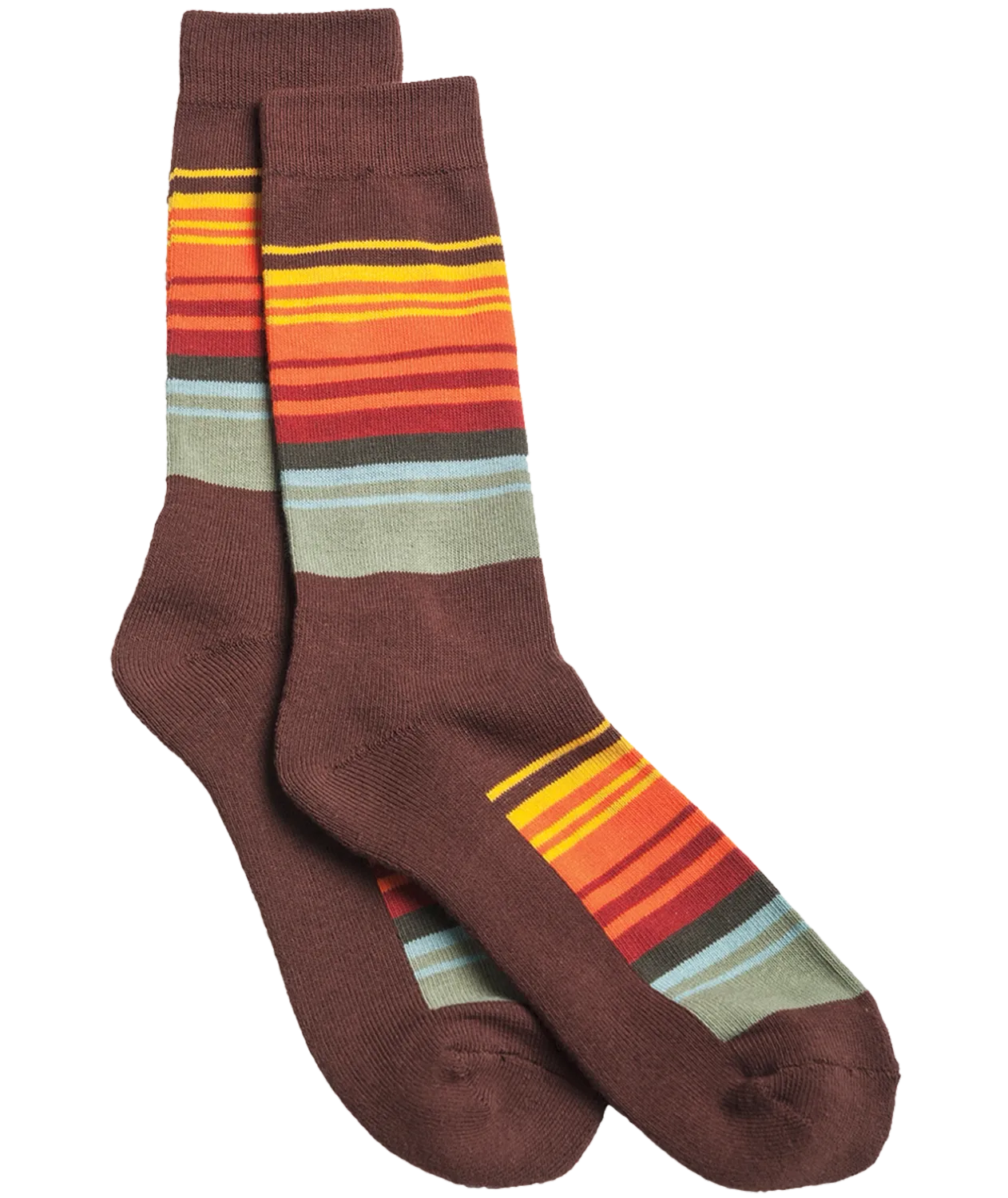 Great Smokey Mountains Stripe Crew Brown