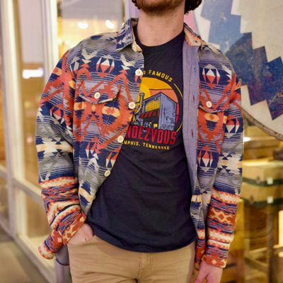 Aztec Pattern Shirt Jacket