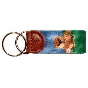 Gopher Needlepoint Key Fob