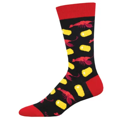 Crawfish Boil Black Sock