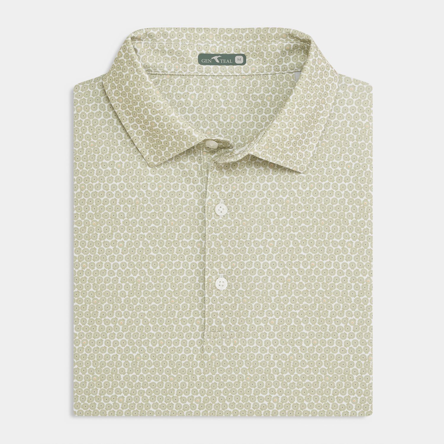 Green Reels Printed Performance Polo