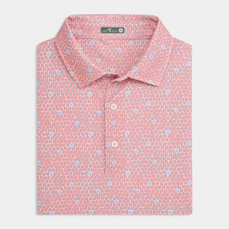 Red Reels Printed Performance Polo
