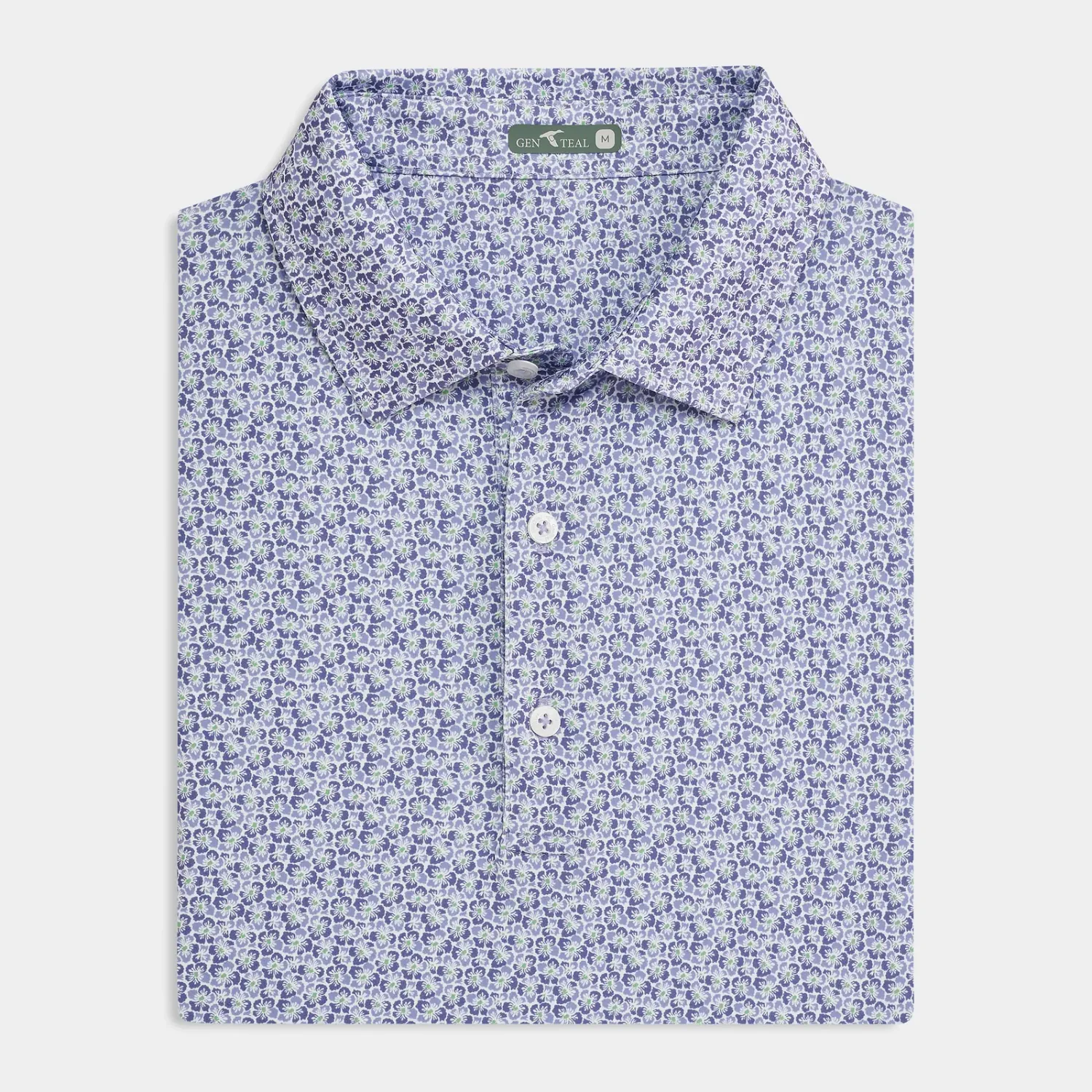 Hibiscus Printed Performance Polo, Color: Violet, Size: S