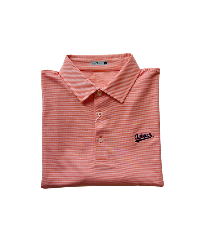 Auburn Script Club Pinstripe Polo