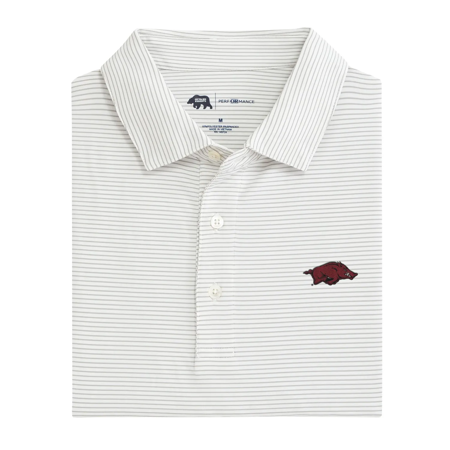 Arkansas Birdie Stripe Performance Polo