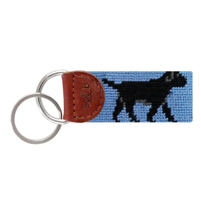 Black Lab Walking Key Fob (Stream Blue)
