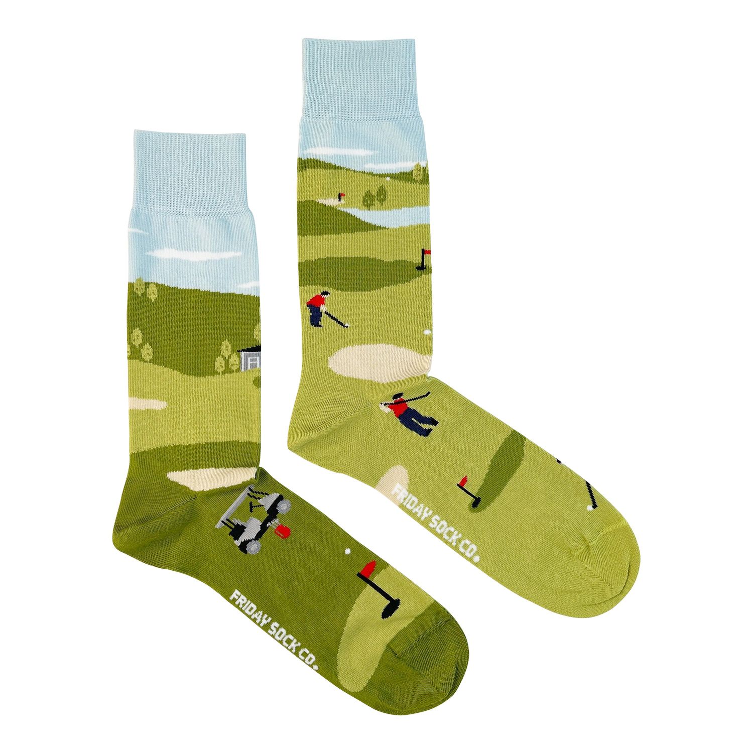 Mimatched Golf Scene Sock