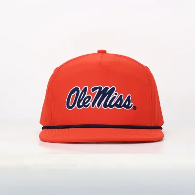 Ole Miss Script Nylon Rope Hat - Red