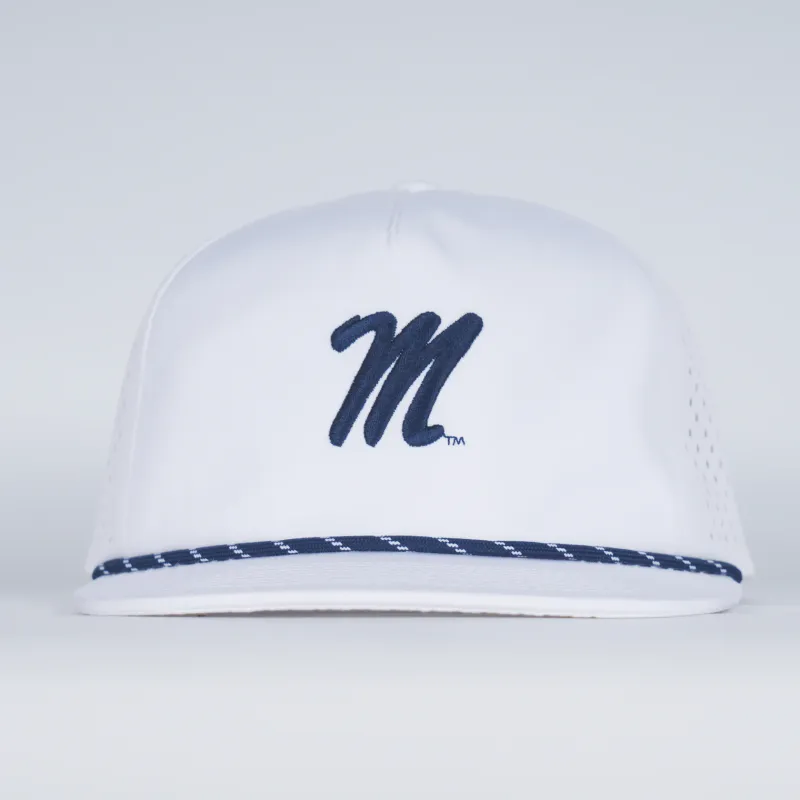 Ole Miss Script &quot;M&quot; Rope Hat - White
