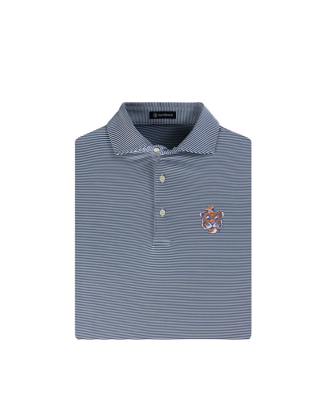 Auburn Andrew Stripe Polo Navy