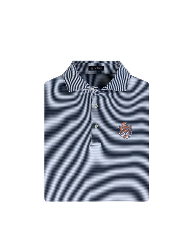 Auburn Andrew Stripe Polo Navy