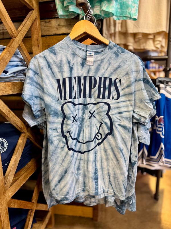 Grizz Smiley Face  Tie-Dye Tee