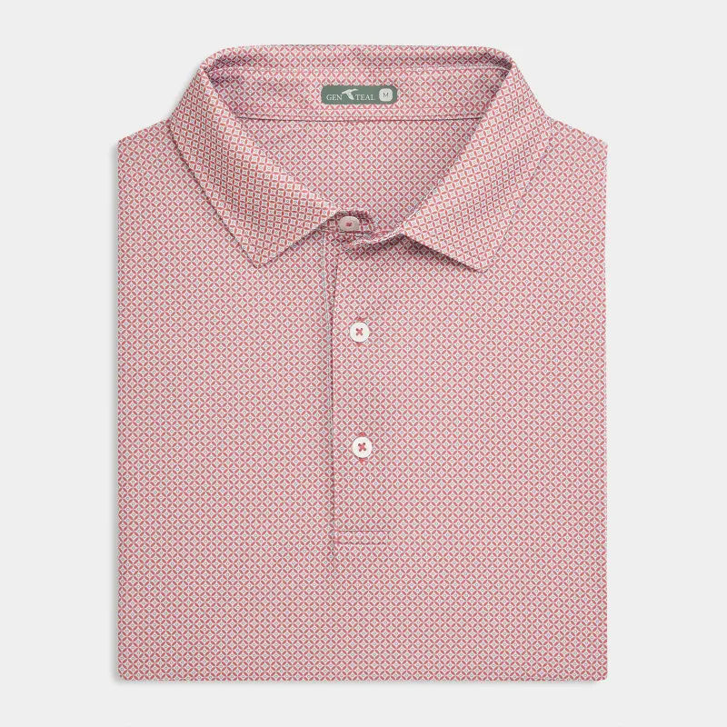 Clay Circle Printed Performance Polo