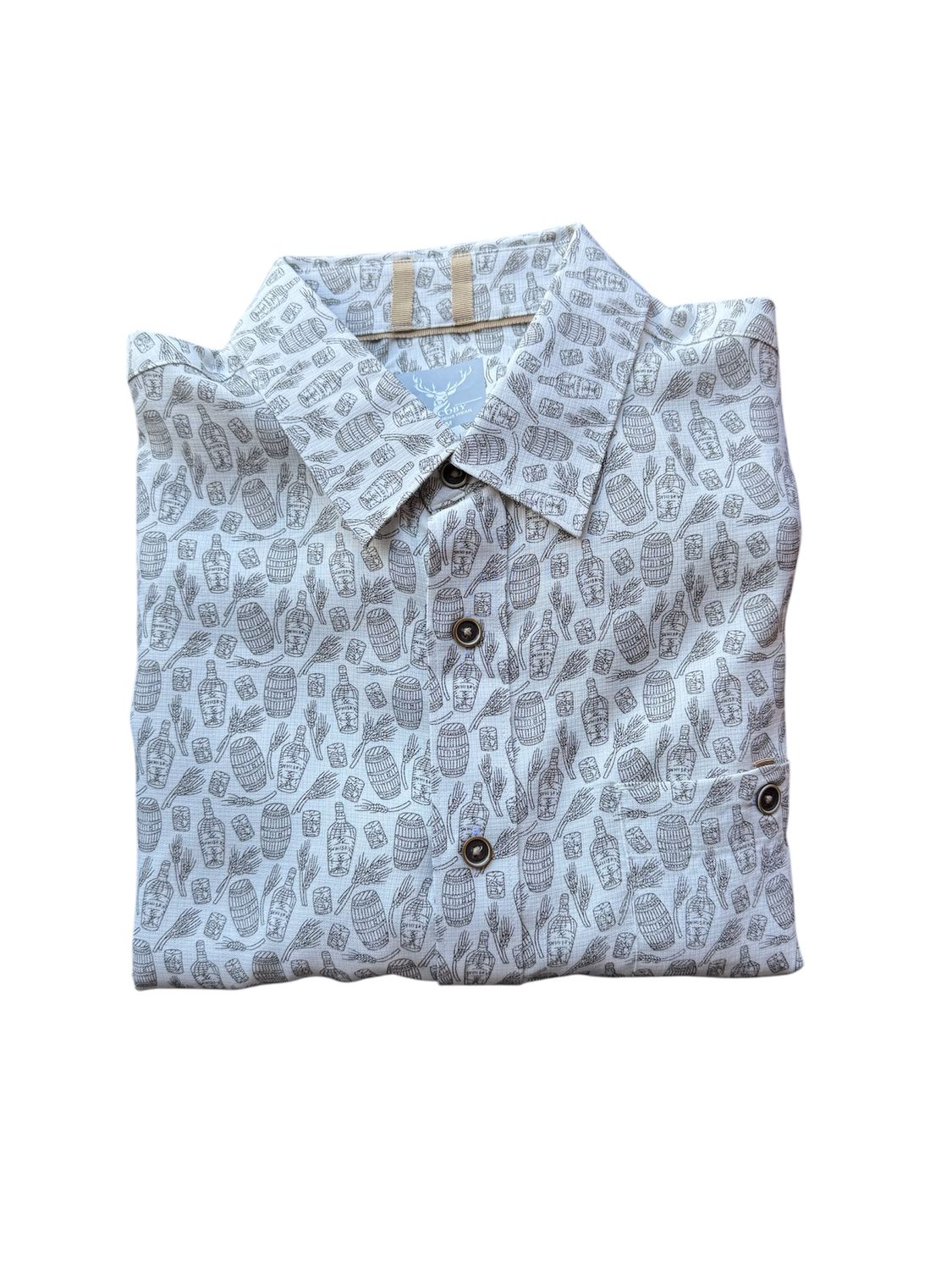 Happy Hour Modal Print Shirt, Color: Brown, Size: M