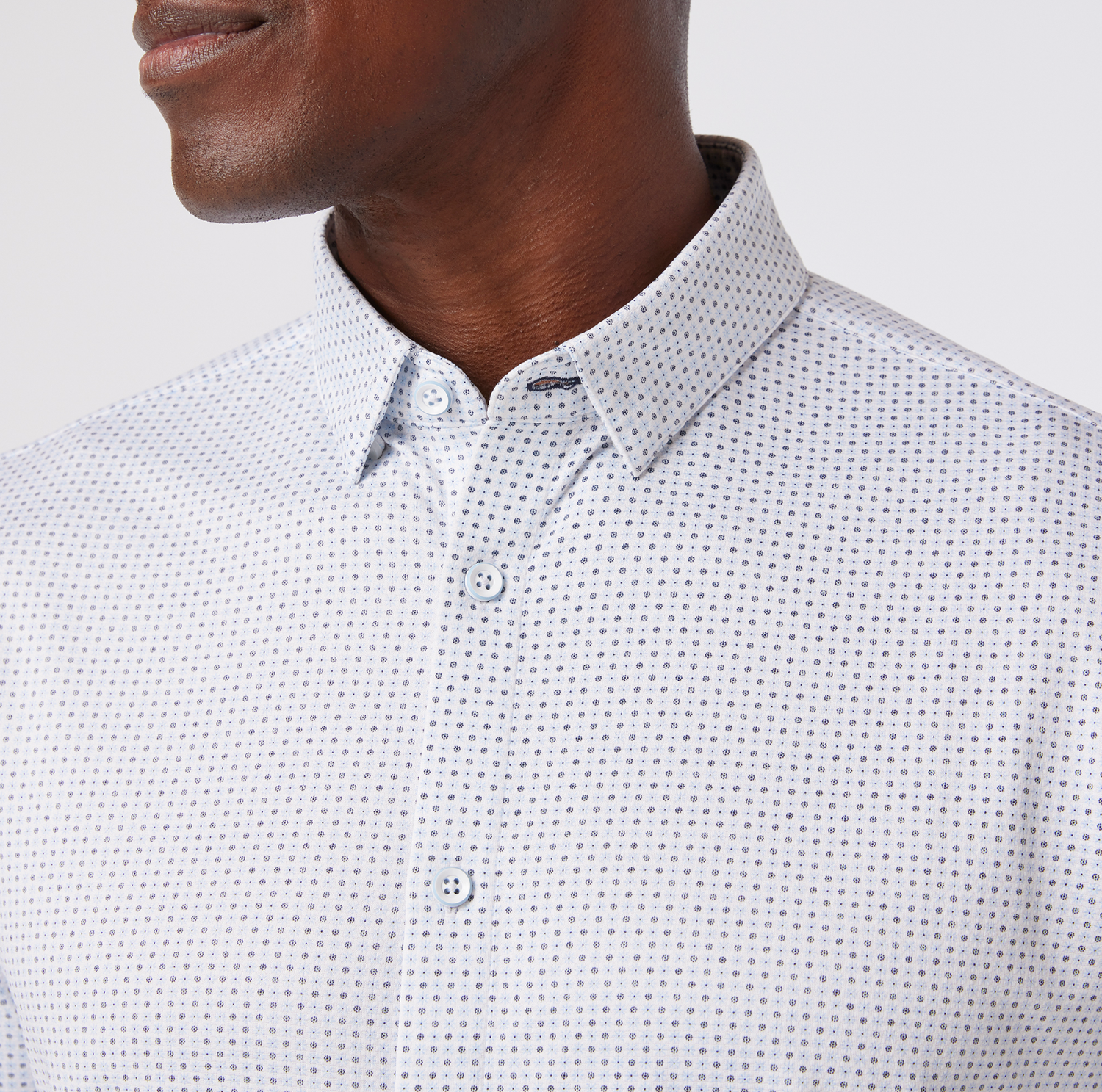 Halyard SS Dress Shirt, Color: Light Blue Multi Floral, Size: Trim-No-Tuck-L