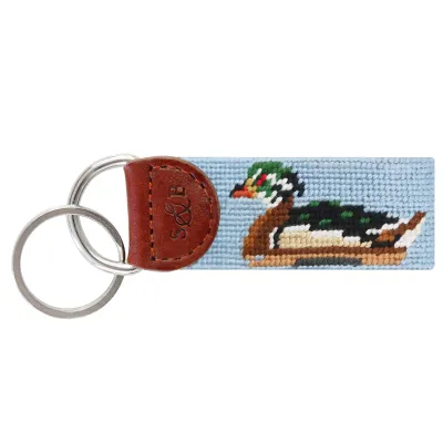Duck Decoys Key Fob Antique Blue