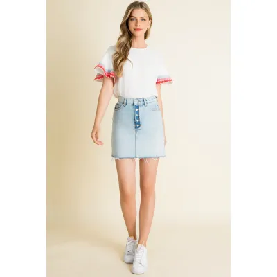 Flutter Sleeve Top White